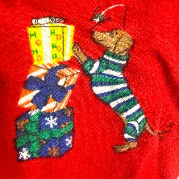 Old Navy Red Flannel Christmas theme PJ pants with dogs & cats Size XS - Picture 4 of 6